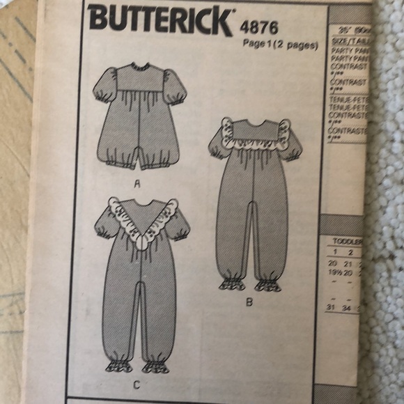1990 new  vintage Butterick toddler Party Pants sewing pattern - Picture 12 of 16